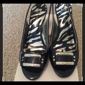 Anne Klein open toed slingback heels size 9